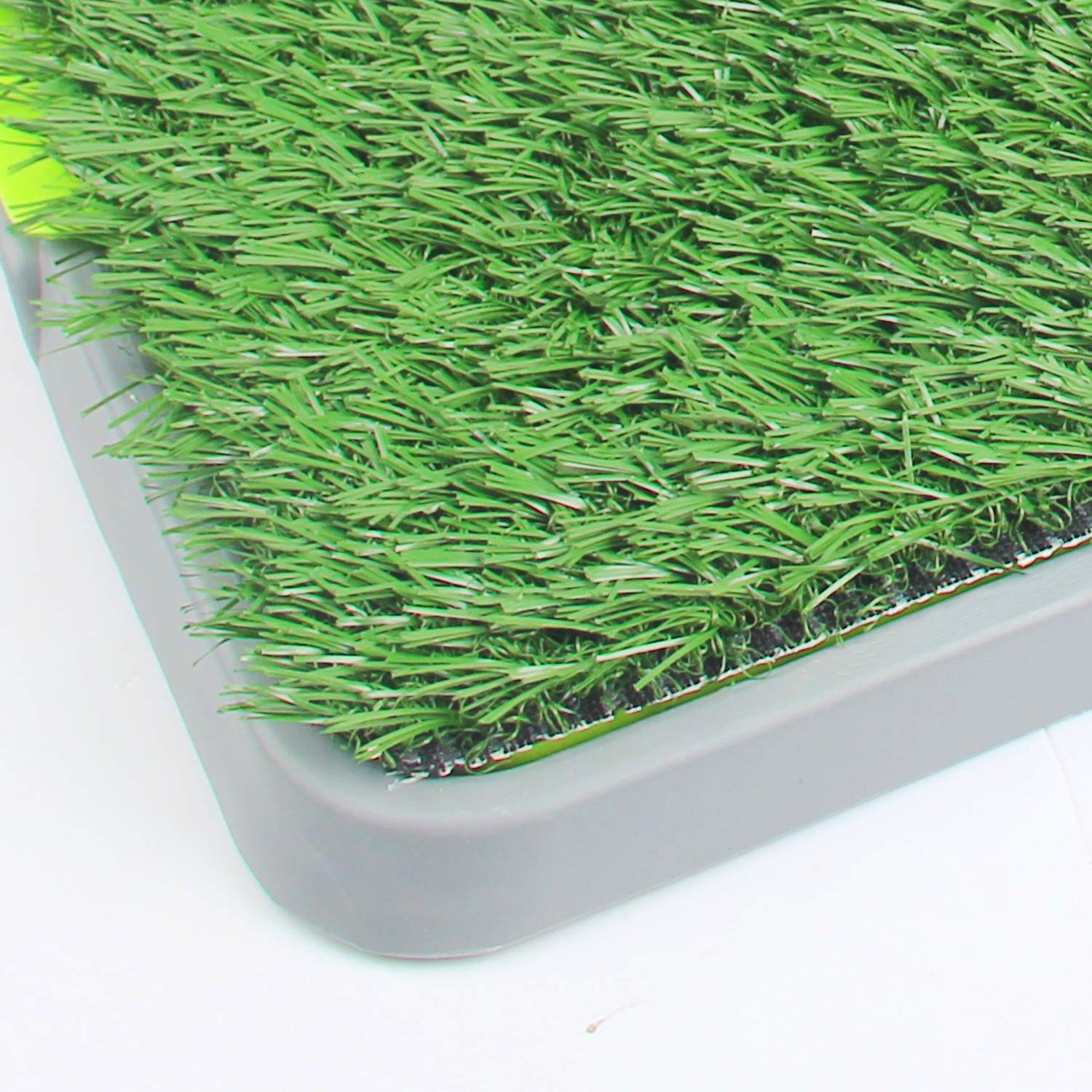 PAWISE Dog Puppy Grass Potty Training Pad Outdoor Puppy Toilet Mat Tray Indoor Restroom for Small Cats and Dogs (27" x 17'') with a Replacement Grass Pad