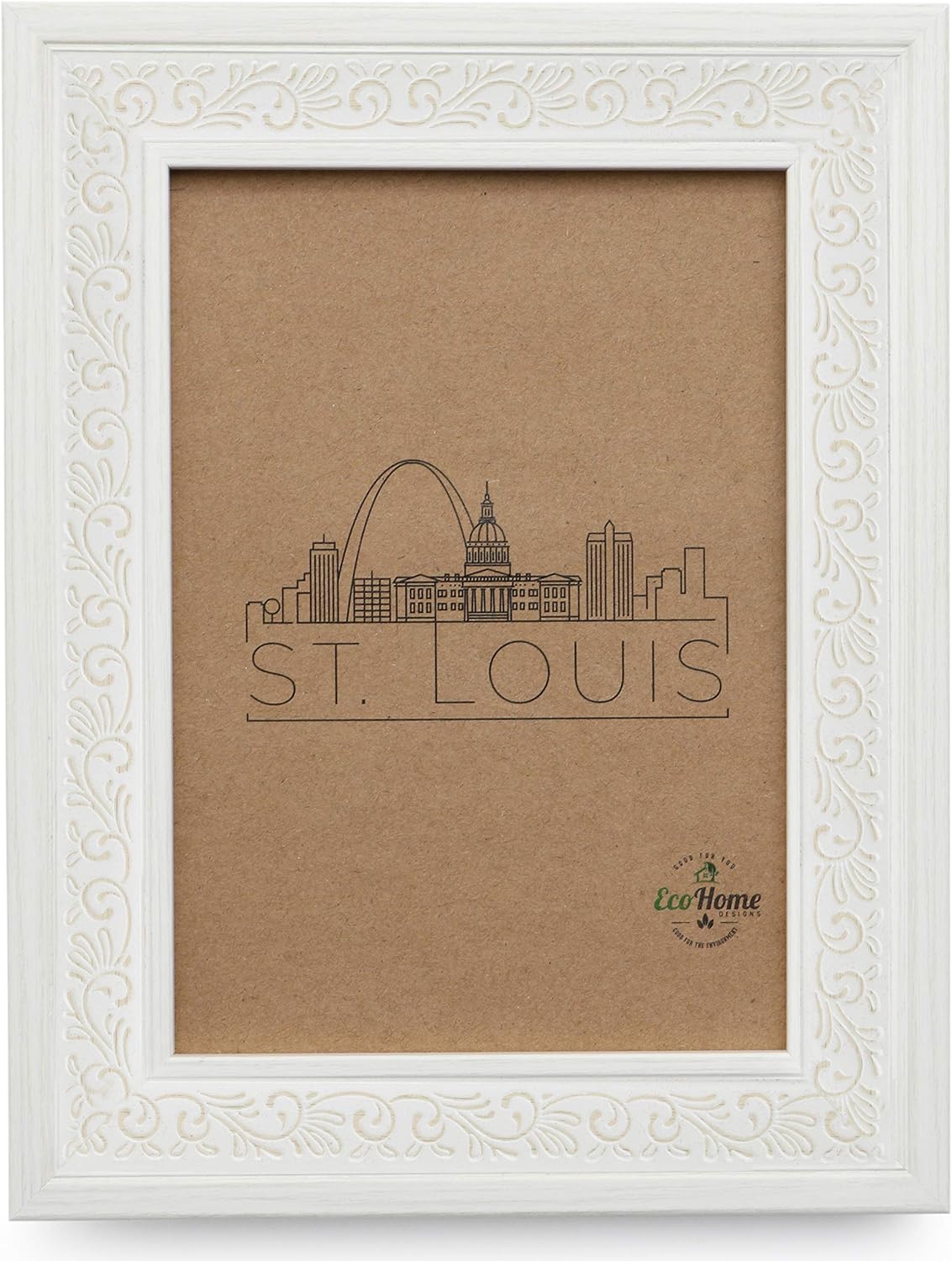 5x7 Picture Frame Off White - Ornate Mount Desktop Display, Frames by EcoHome