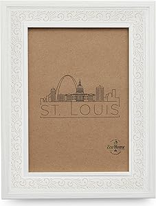 5x7 Picture Frame Off White - Ornate Mount Desktop Display, Frames by EcoHome