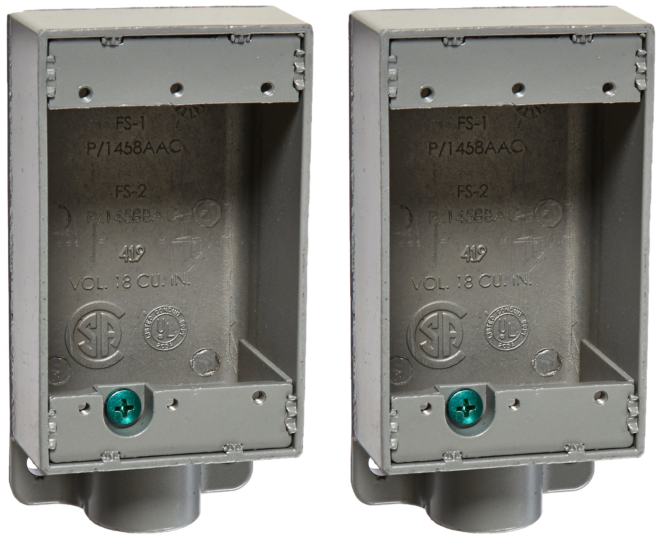 Killark FS1 FS Type Cast Device Box, 1/2" Hub, Shallow, DeadEnd