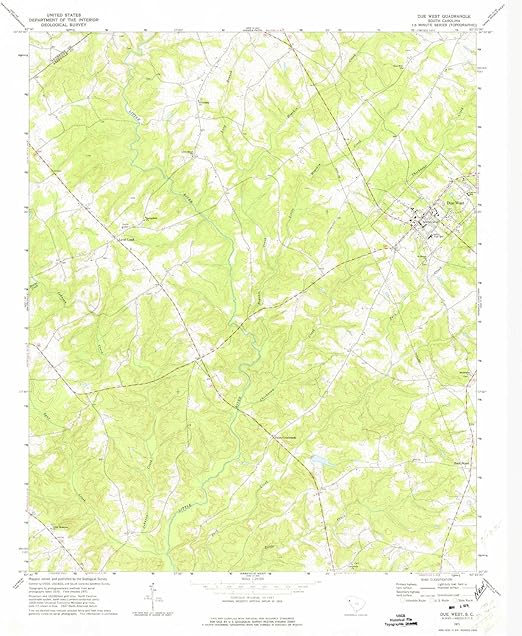 YellowMaps Due West SC topo map, 124000 Scale, 7.5 X 7.5