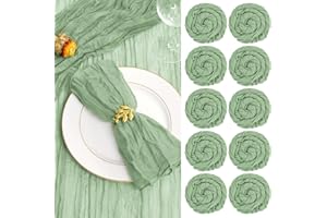 Fani 60 Pack Gauze Cheesecloth Napkins, Rustic Elegant, Sage Green, 20 x 20 Inch