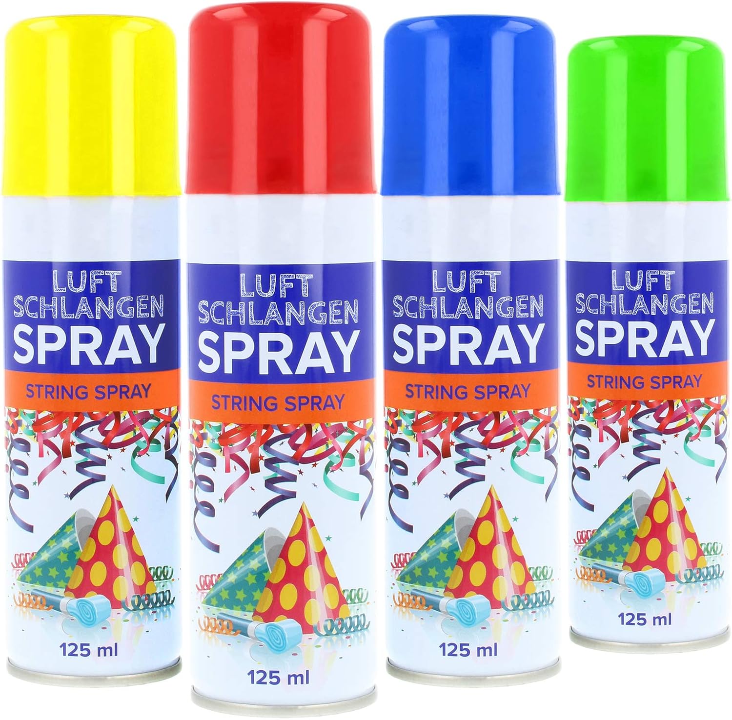 comfour® 4x Silly Spray String Spray in Colorful Streamers Spray