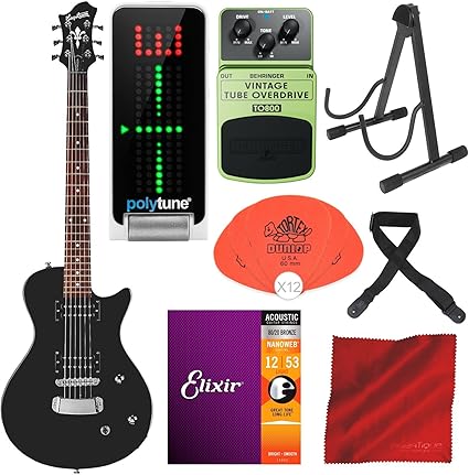 Amazon Com Hagstrom Ultra Swede Esn Electric Guitar Black With Tc