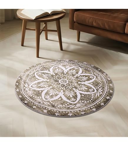 Amazon.com: Non-Slip Round Area Rug 4' x 4', Beach Rock