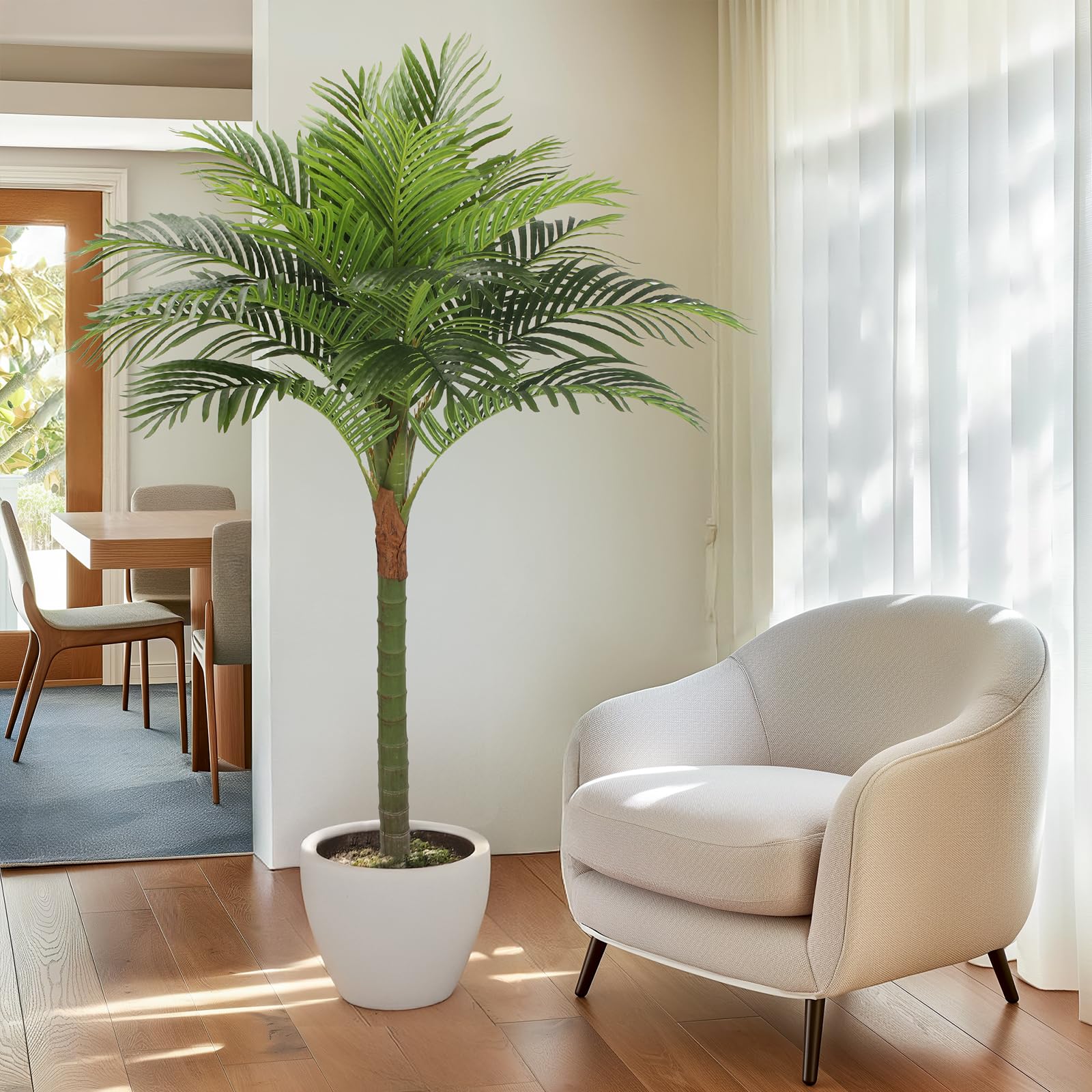 FLOWORLD Palm Tree Artificial Tropical Plant 5FT Tall Faux Plants ...