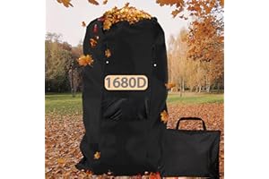 Focmot 1680D Anti-Tear Lawn Tractor Leaf Bag, Waterproof Leaf Bag for Riding Lawn Mower with Side Zipper and Mesh for No Dust Blow Back, Fast & Easy Leaf Collection (54 Cu. Ft, 96"×56")