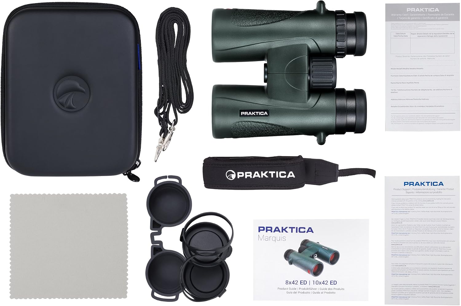 PRAKTICA Marquis ED 8x42mm FX Waterproof Binoculars Green - FMC Optics with Neck Strap & Case, 8 x 42mm - Image 5
