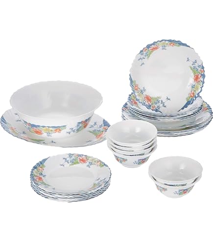 arcopal セット Amazon.com | Dajar Arcopal Florine Dinner Set 19 Pieces, White