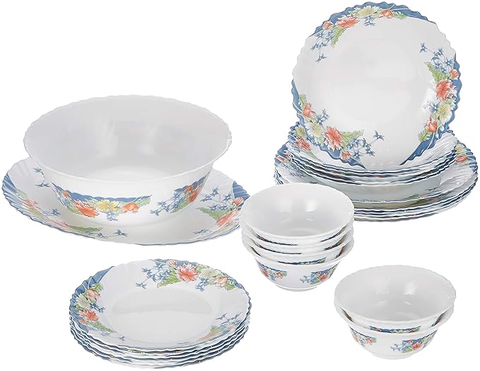Dajar Tafelservice Florine 26 TLG. Arcopal, Glas, Weiß; Rot; Blau; Gelb 37 x 29 x 32 cm, Einheiten