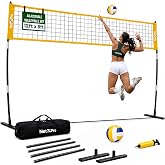 NetXPro Volleyball Net for Backyard &ndash; 12ft Outdoor Volleyball Net with Fibreglass Poles, Alloy Base &amp; Carry Bag | Portable Volleyball Net Set with Ball &amp; Pump | Adjustable Height for Men &amp; Women
