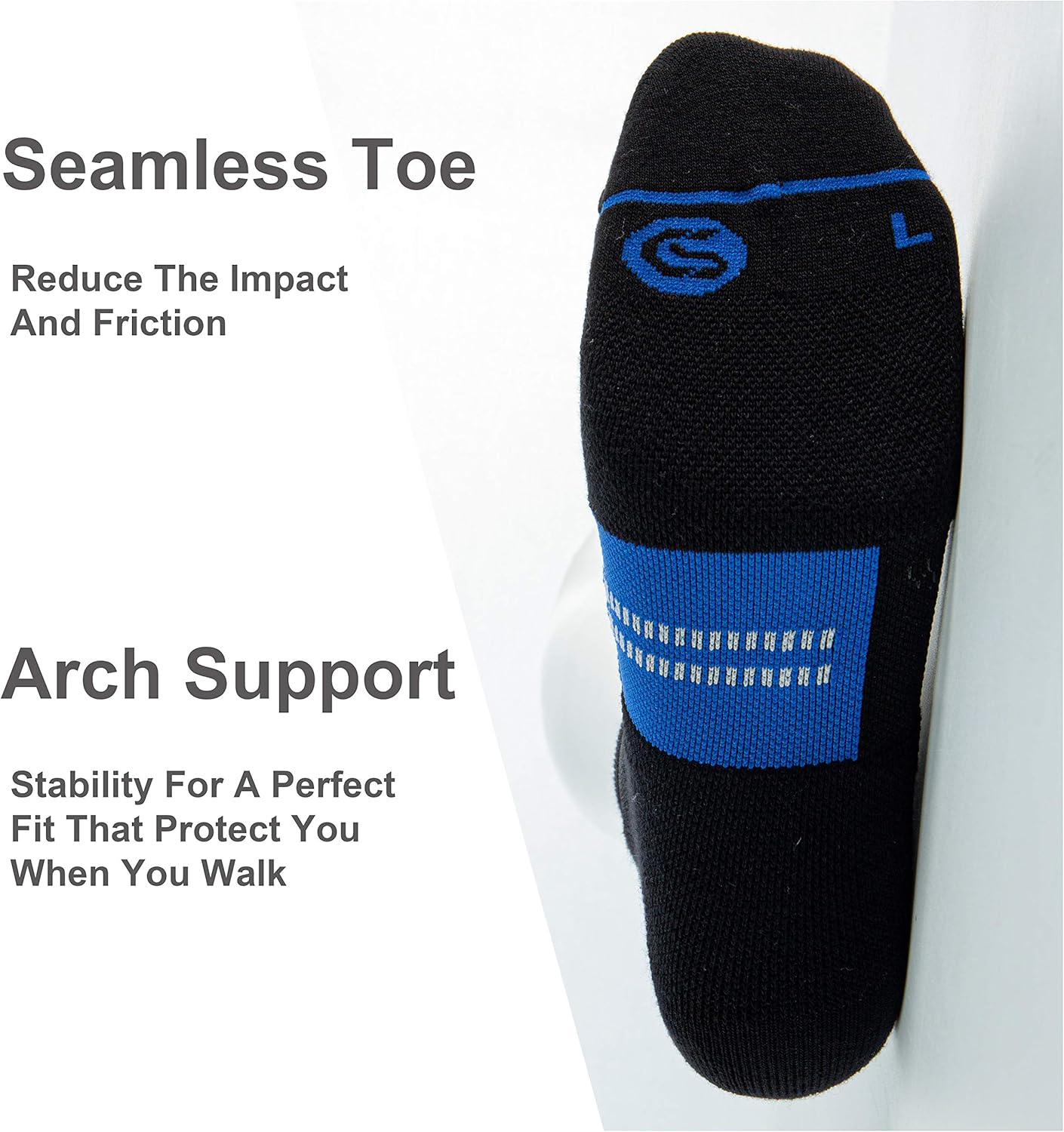 CelerSport 6 Pack Men's Running Ankle Socks with Cushion, Low Cut Athletic Sport Tab Socks: Clothing