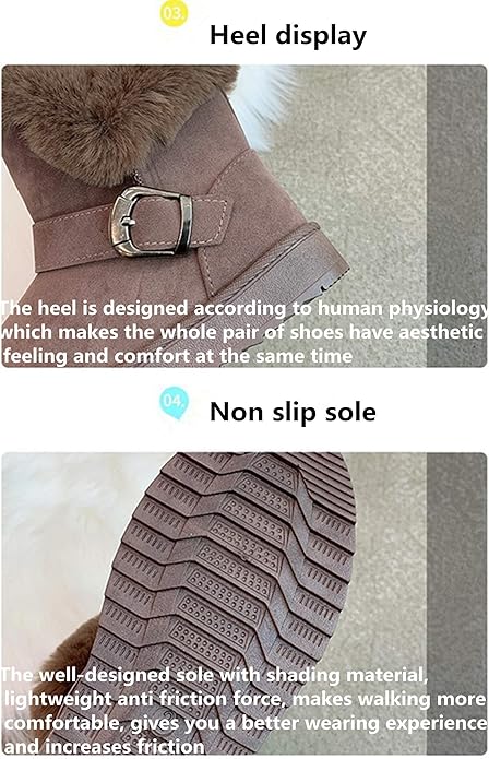 Womens Winter Bootie Buckle Bottom