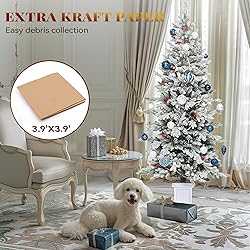 YITAHOME Potted Pre-Lit Flocked Arctic Fir Pencil