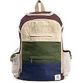 Large Hemp Backpack Multi 8 Functional Pocket Bag - Eco Friendly Unisex Rustic Durable Day Backpack by Freakmandu