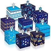 Qpout 27 Pcs Hanukkah Candy Goody Boxes,Chanukah Cookie Treat Boxes for Gift Packing,Paper Holiday Gift Wrap Box Bulk for Happy Hanukkah Theme Party Favors Supplies Decorations,9 Styles