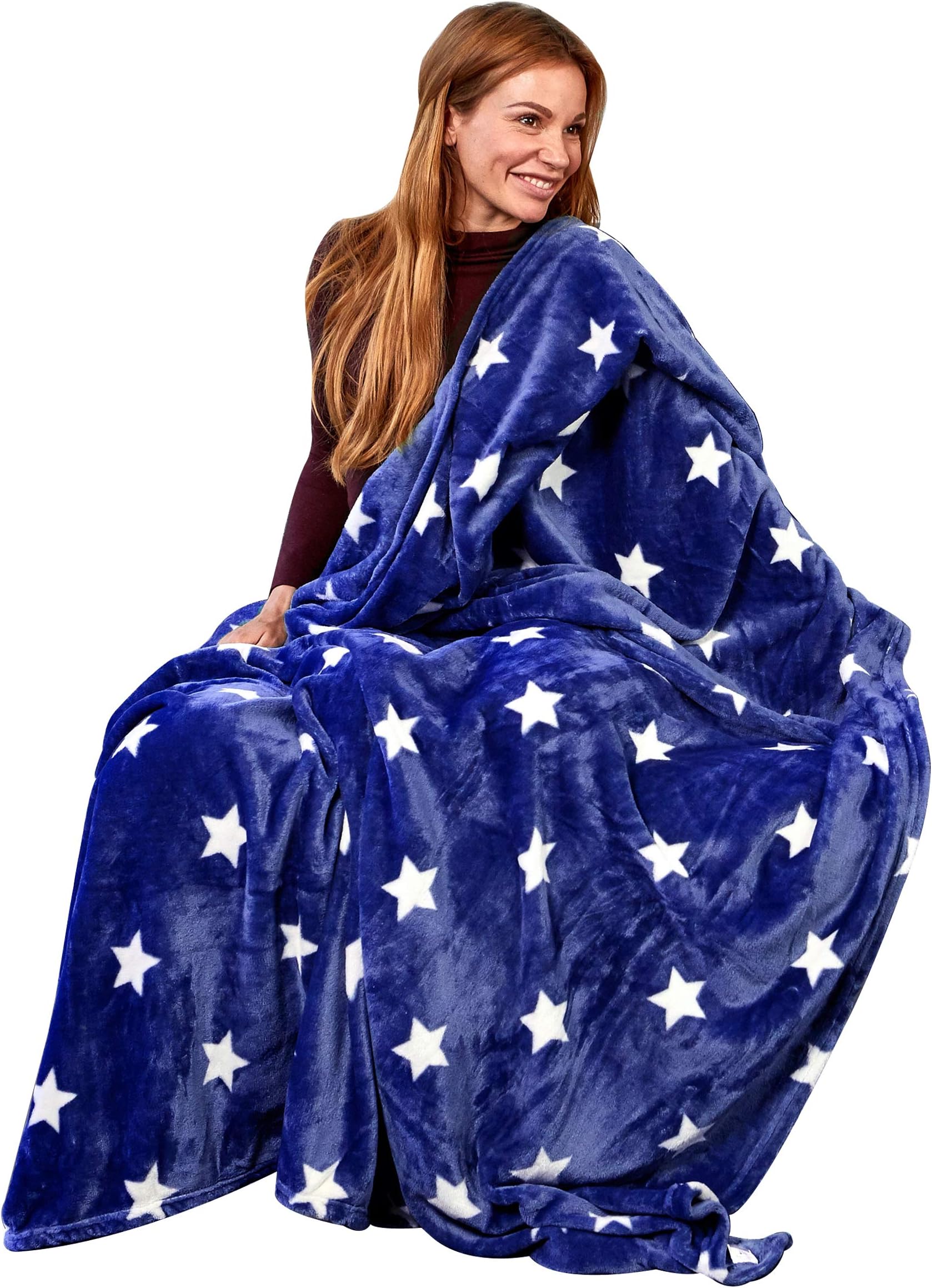 Pink Papaya Snug Me Supersoft Stars - Snuggle Blanket with Star Pattern - Size: 150 x 200 cm