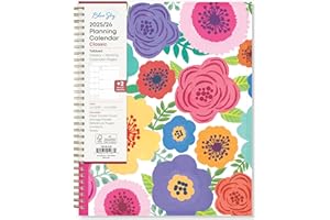 Blue Sky 2025-2026 Weekly and Monthly Academic Year Planner Calendar, July 2025 - June 2026, 8.5" x 11", Flexible Cover, Wirebound, Storage Pocket, Laminated Tabs, Mahalo