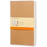 Moleskine Cahier Journal, Soft Cover, Large (5" x 8.25") Ruled/Lined, Kraft Brown, 80 Pages (Set of 3)