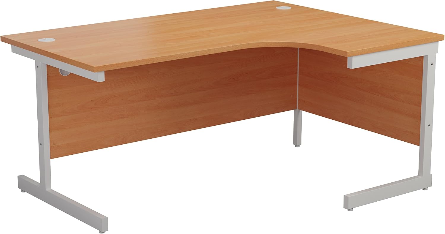 Office Hippo Heavy Duty Right Corner Desk, Strong & Reliable Workstation, Integrated Cable Ports, PC Desk For Office or Home