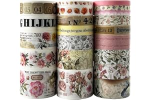 ZMLSED Roses Washi Tape Set 21 Rolls，Decorative Floral Botanical Writable for Scrapbooking, Junk Journal Supplies, Bullet Journaling, Planner, DIY Arts Crafts
