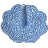 RUIMIC Ceramic Blue Mandala Ring Holder Decorative Jewelry Holder/Trinket Tray Engagement Christmas Wedding Birthday Gifts for Women