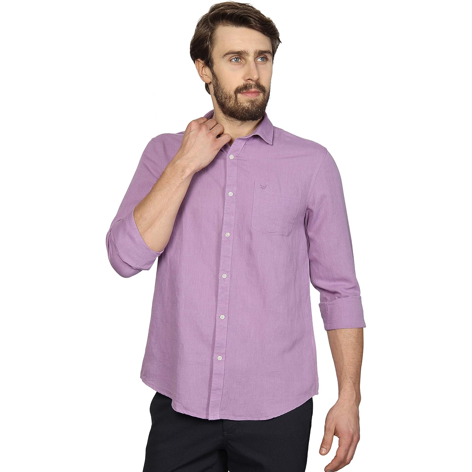 purple shirt mens slim fit