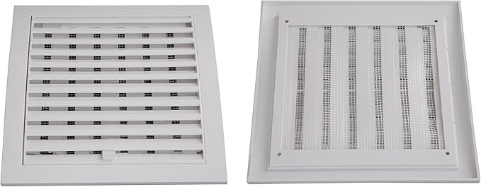 Grille De Ventilation Réglable Avec Grille Anti-insectes Blanc 400 X