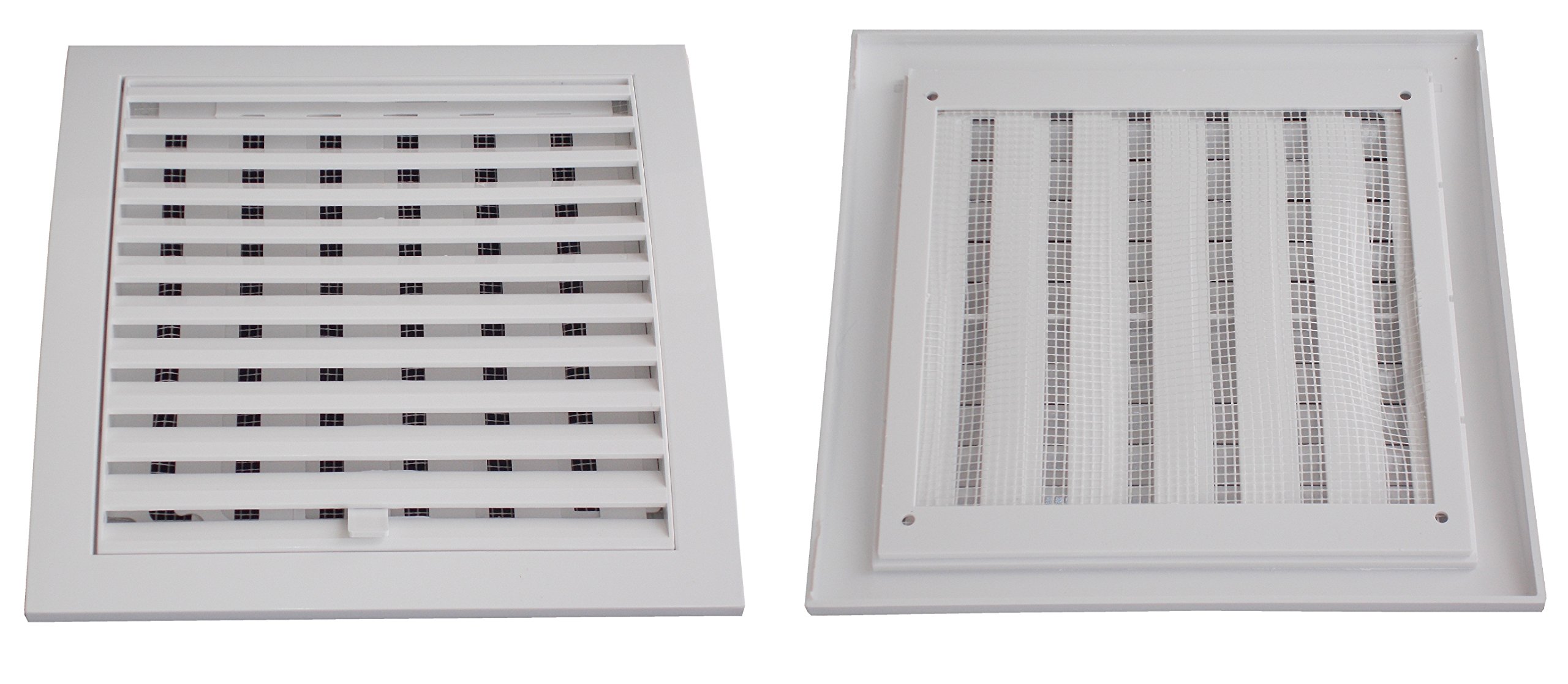 Air Ventilation Plastic Grill Cover 190mm x 190mm Adjustable/White