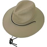 Broner Mens Solarweave Breezer Hat with Mesh Crown and Chincord