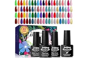 JEWHITENY 45 PCS Gel Nail Kit with 42 Colors Nail Polish Set Green Blue Red Pink Collection Gifts for Women