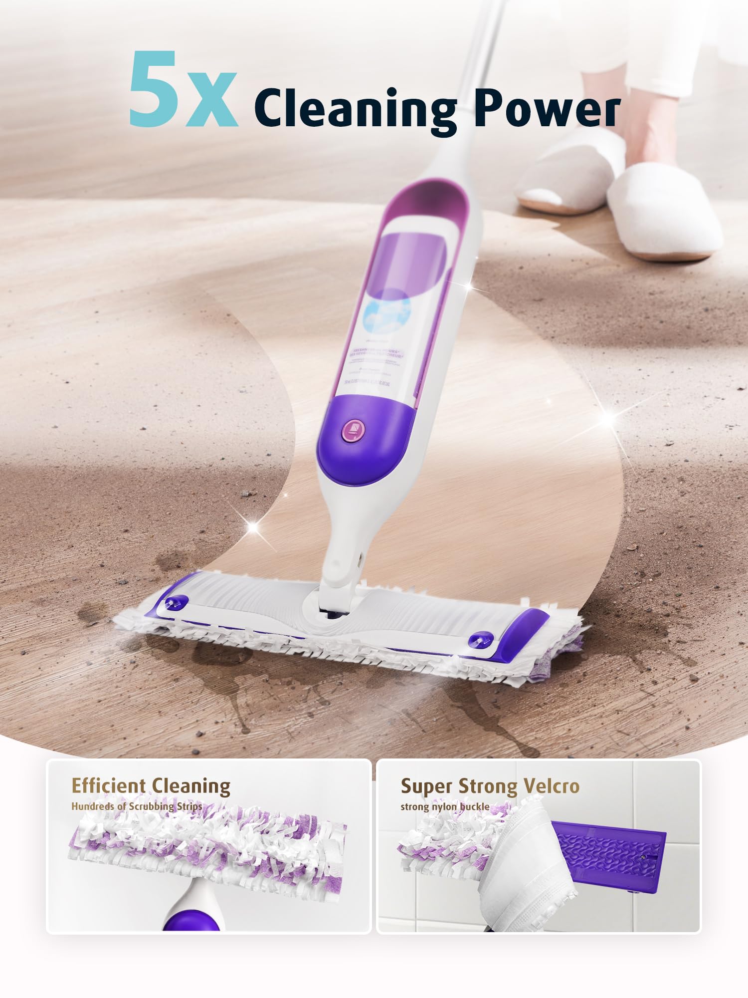 AIR U+ 24 Pack Disposable Power Mop Pads Refills for Swiffer Power Mop, Unscented 14-Layer Thickened Multi-Surface Replacement Mopping Refills Pads for Floor Surface Cleaning