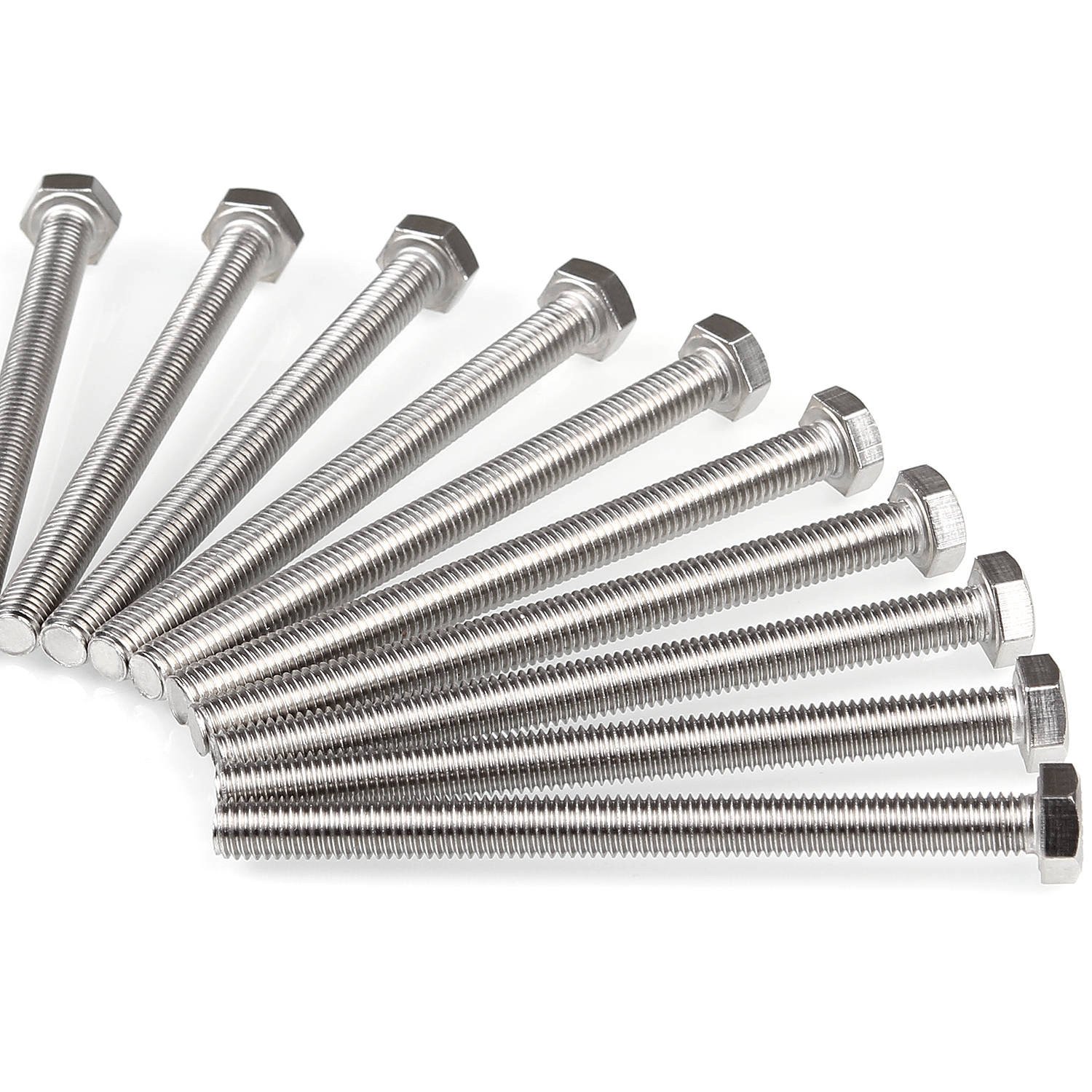 304 A270 Stainless Steel Fully Threaded Hex Tap Bolts Eliseo M8 Hex