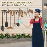 zacurter Garden Tool Storage Rack Wall Mounted 16 Hook 50kg Capacity view 7