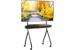 Fydeamer Easel Mobile TV Stand, Rolling TV Cart Floor Stand for 40 to 86Inch LED LCD OLED Screens, Height Adjustable TV cart 