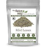 The Spice Way Mint Leaves - (2 oz) dried loose mint leaf | Dried mint leaves for tea, yogurt sauces, rice, legumes and lamb; hydrate or warm; Kosher Certified; Resealable Bag