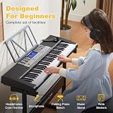 MUSTAR 61 Key Light-Up Keyboard Piano with Stand Stool Microphone Kit view 3