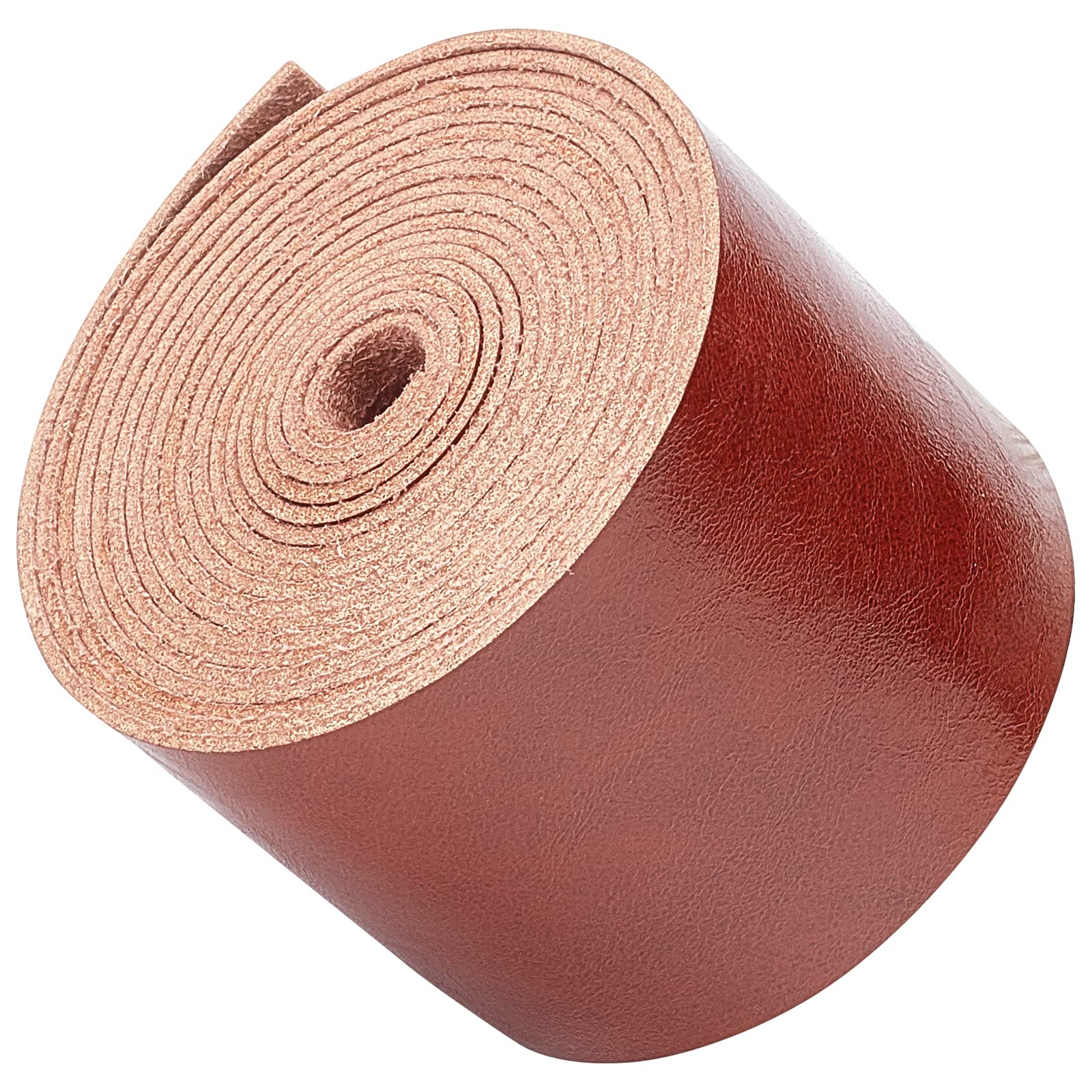 GORGECRAFT Brown Leather Strap Strip 2 Inch Wide 79 Inch Long Lychee Pattern Leather Belt Wrap Single Sided Flat Cord for DIY Crafts Projects Clothing Jewelry Wrapping Making Bag Handles