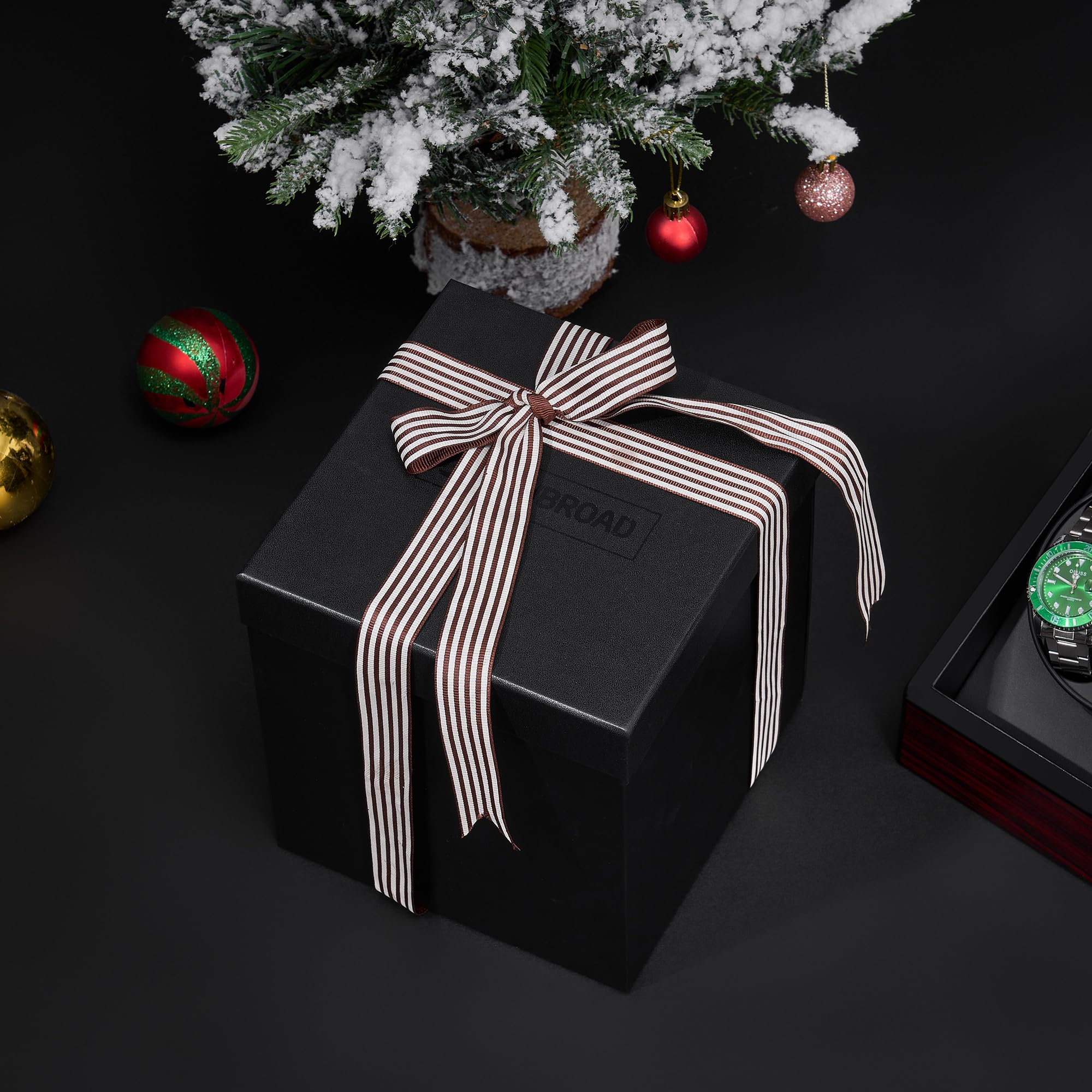 ANWBROAD Watch Winder for Automatic Watches Double with Super Quiet Motor Flexible Watch Pillows LED Backlight Wooden 5 Modes Battery or Type-C Adapter UJWW001Y