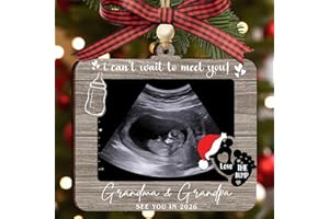 KATINAT Baby Ultrasound Picture Frame Ornament, Ultrasound Picture Frames, Pregnancy Announcement for Mommy Daddy, Baby Sonogram Photo Frame, I Can't Wait to Meet You Ultrasound Keepsake