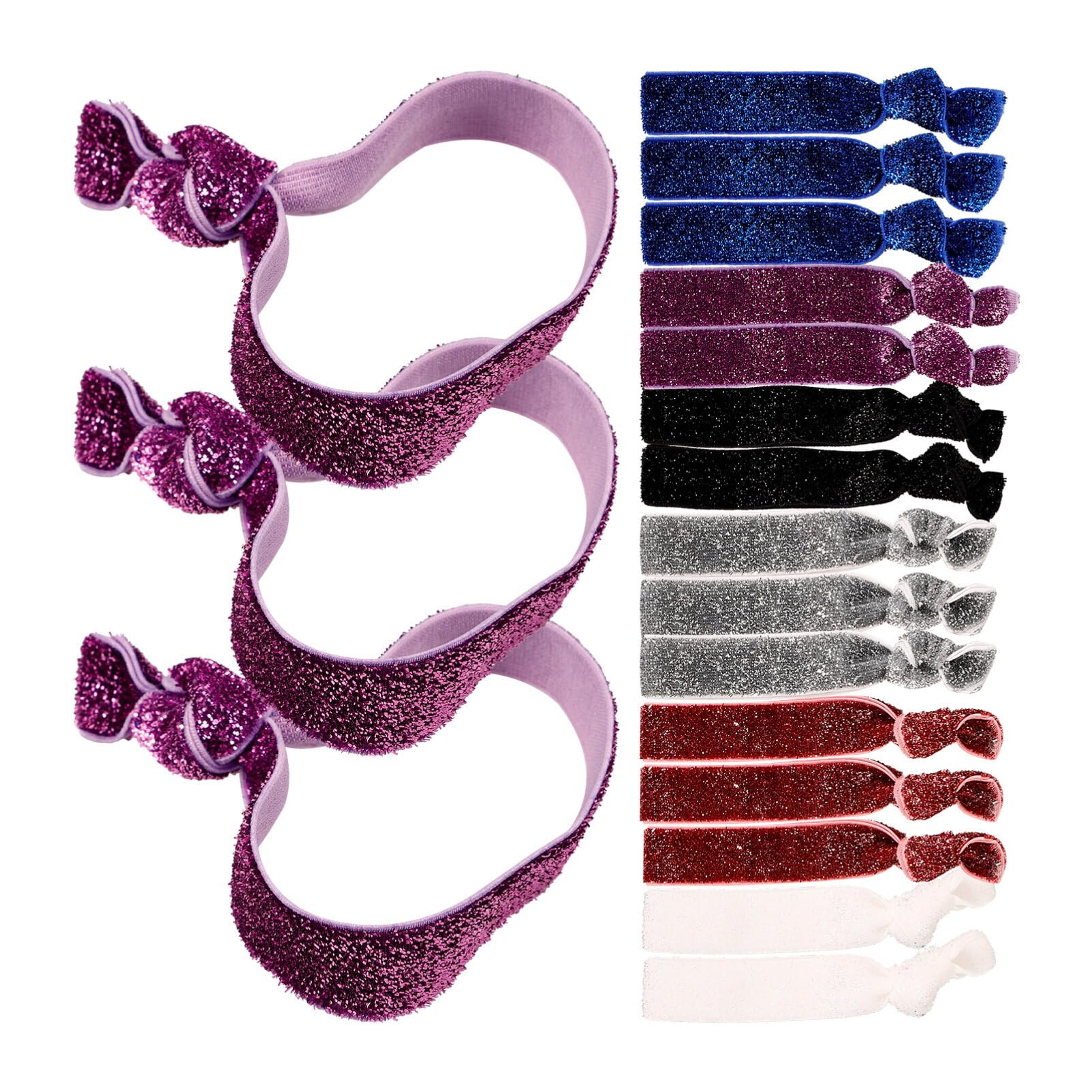 Beaupretty 18pcs Scrunchies for Girls Elastic Ribbon Colorful Bracelets for Women No Crease Hair Ties Women Hair Elastic Ribbon Hair Ties Sparkly Stretchy Hair Ring