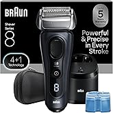 Braun Series 8 8560cc Electric Razor for Men, 4+1 Shaving Elements & Precision Long Hair Trimmer, 5in1 SmartCare Center, Close & Gentle Even on Dense Beards, Wet & Dry Electric Razor, 60min Runtime