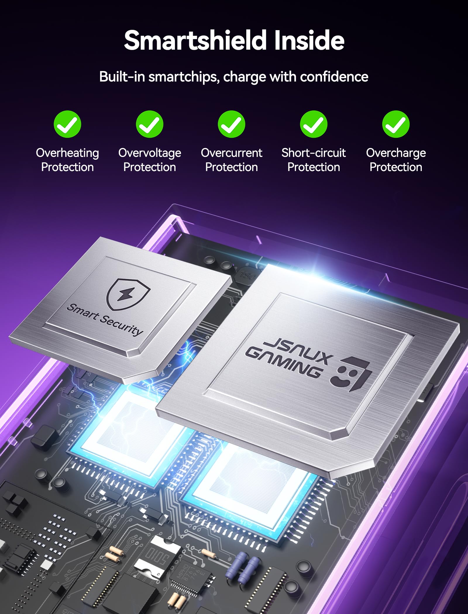 JSAUX EnergyFlow Ladestation für Nintendo Switch 2 JoyCon Controller, 4-in-1 Magnetische RGB-Ladestation mit LED-Anzeige, Switch 2 JoyCon Zubehör mit 1,5M USB C Kabel 5