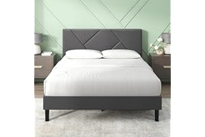 ZINUS Judy Upholstered Platform Bed Frame, Mattress Foundation, Wood Slat Support, No Box Spring Needed, Eco Friendly WonderBox (TM), Easy Assembly, Dark Grey, King