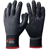 HSHCH Waterproof Winter Work Gloves for Men and Women with Grip, Rubber Coated Thermal Insulated Gloves for Cold Weather