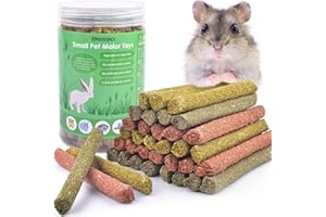 Bissap 36PCS Rabbit Chew Sticks, Mixed Natural Timothy Hay Oat Carrot Bunny Chew Toys and Treats for Rabbits Bunnies Chinchillas Guinea Pigs Hamsters and Other Small Animals Molar Snacks
