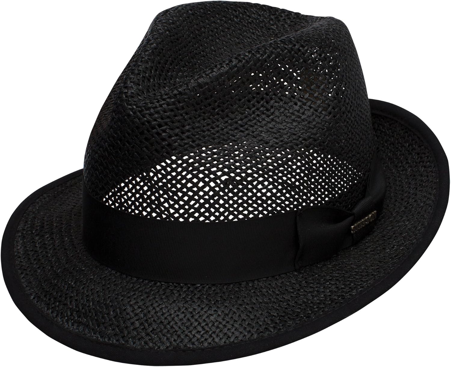 Stetson & Dobbs TSNTWT6120 Men's Noteworthy Open Weave Fedora Hat, Black XL at Amazon Men’s