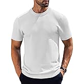 COOFANDY Men's Knit T-Shirts Short Sleeve Crewneck Shirt Casual Textured Pullover Tees