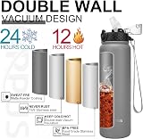 GOPPUS Stainless Steel Water Bottle 1L Double Wall Insulated with Straw view 5