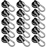 DIYMAG Black Magnetic Hooks,70LBS Strong Heavy Duty Neodymium Magnet Magnetics Hook for Hanging at Home, Office Locker, Workplace, Refrigerator, Cruise Ship or Travel, 15Pack